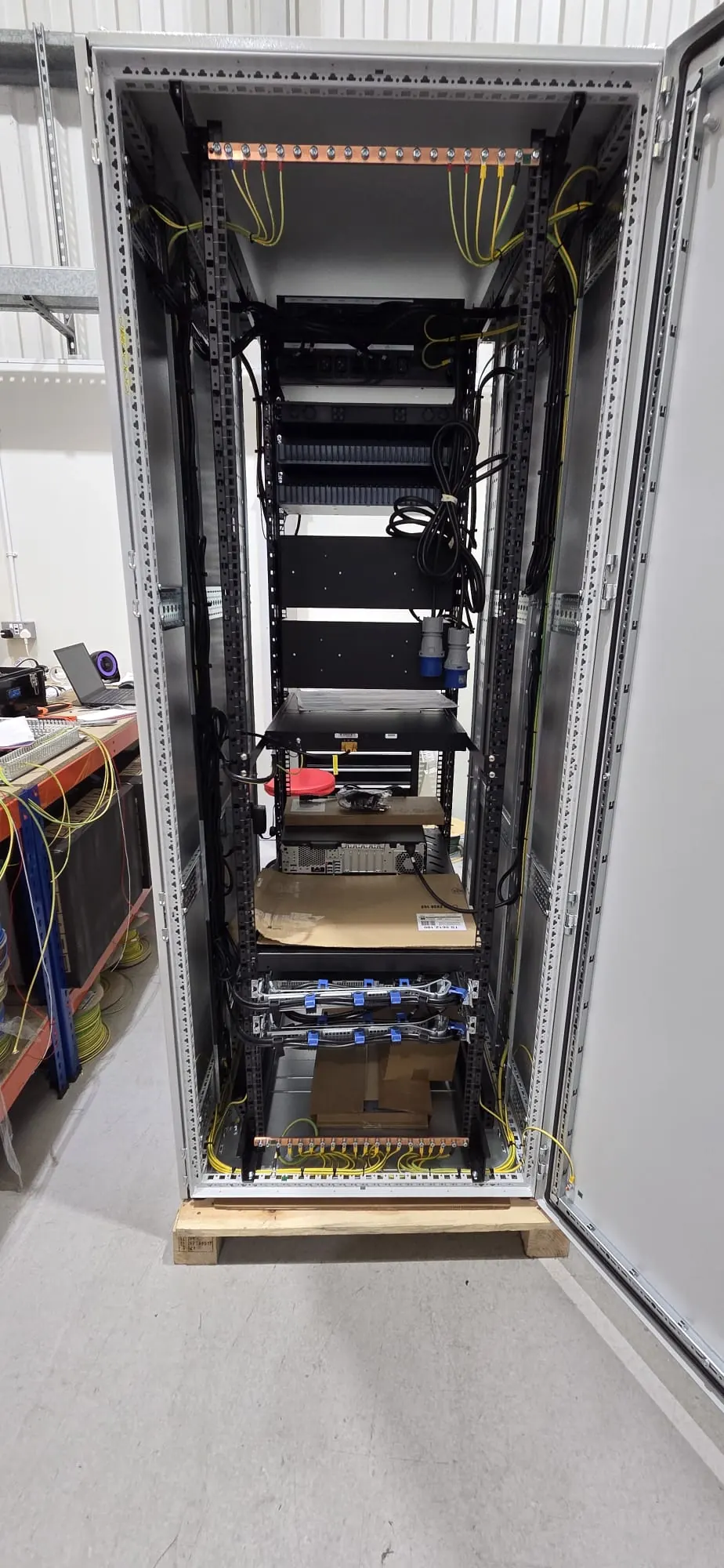 Equipment rack on a pallet
