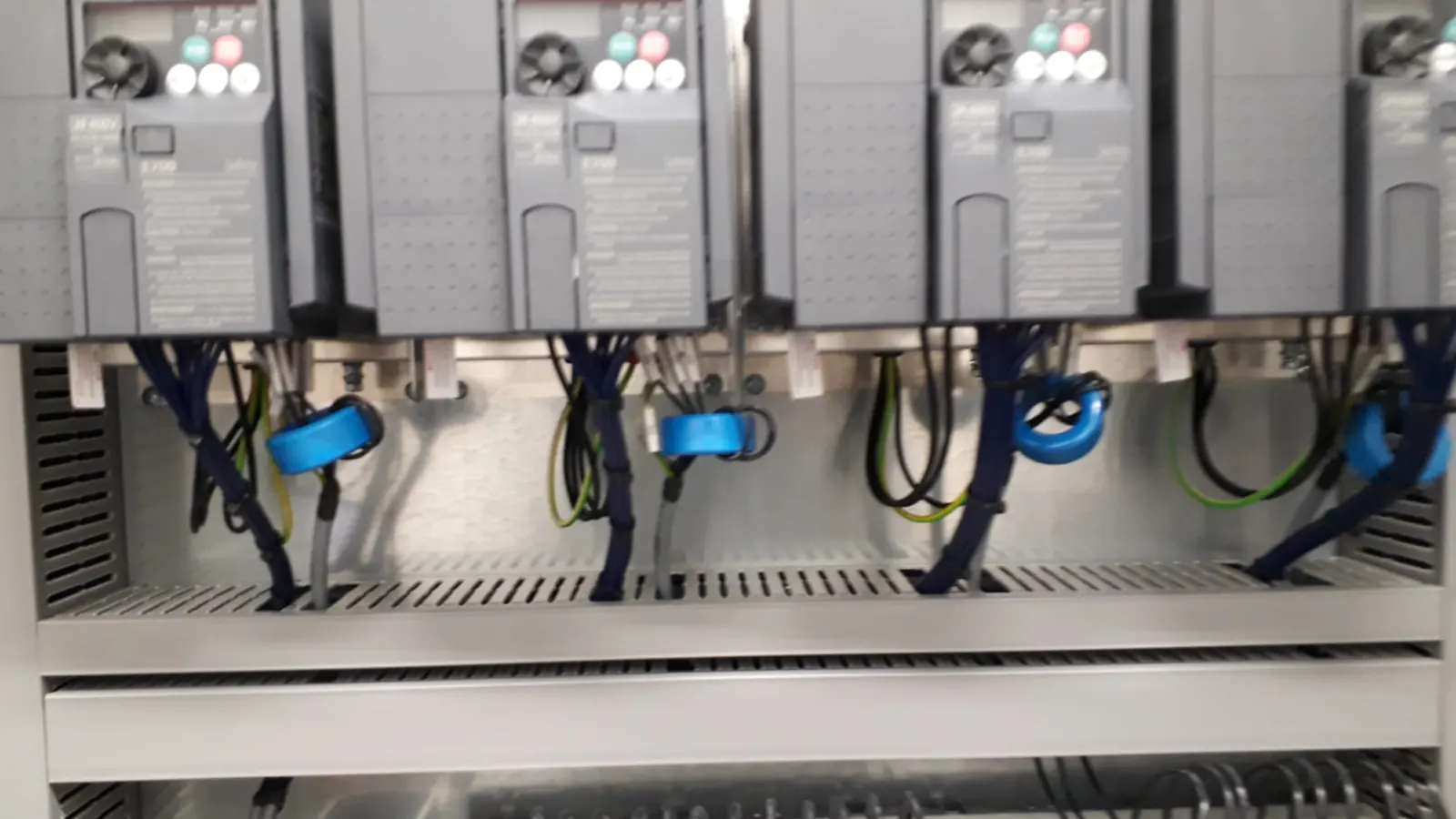 Row of variable-frequency drives